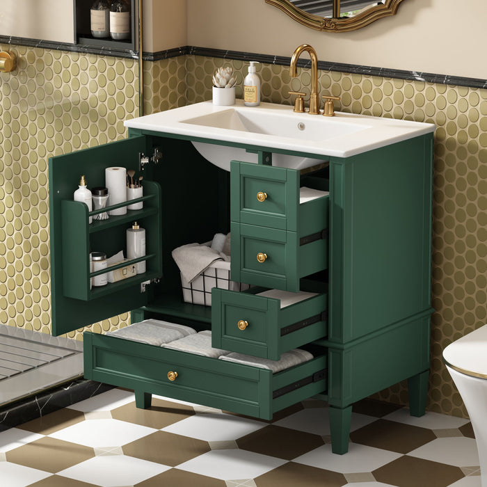Bathroom Vanity With Sink, 3 Drawer Storage Cabinet