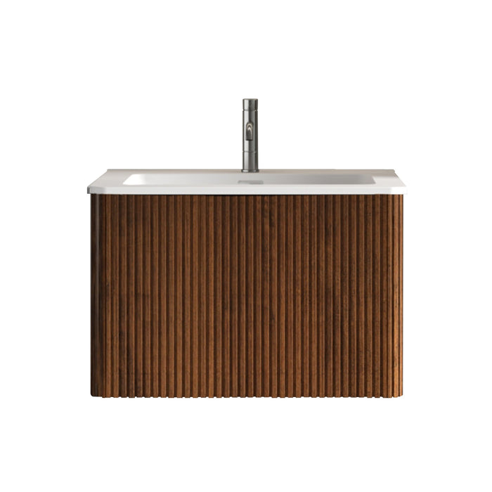Etna - Striped Bathroom Vanity With Ceramic Sink, Wall Mounted Floating Bathroom Vanity For Modern Bathroom
