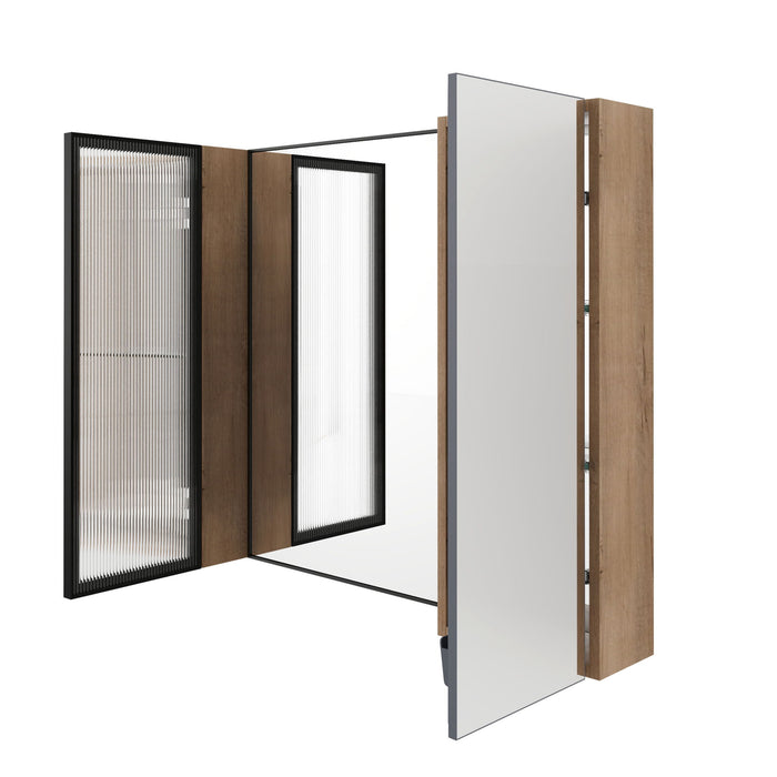 Wall Mounted Cabinet With Soft Close Door, Adjustable Shelves Storage For Bathroom - Imitative Oak