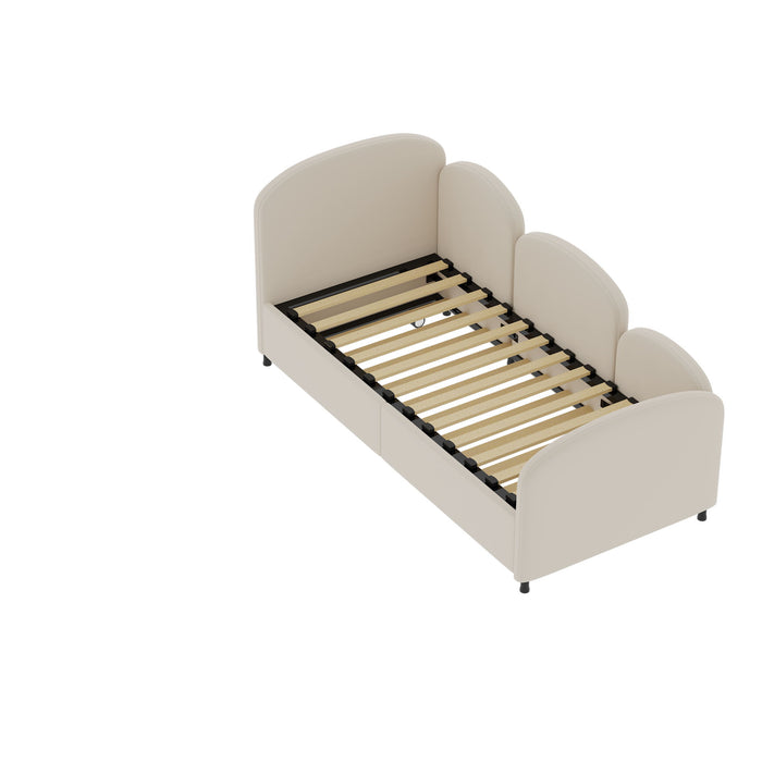 Modern Velvet Upholstered Daybed With Additional Bed Frame