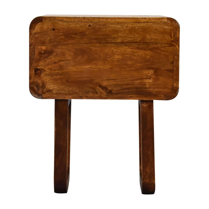 U Curved Nightstand - Brown