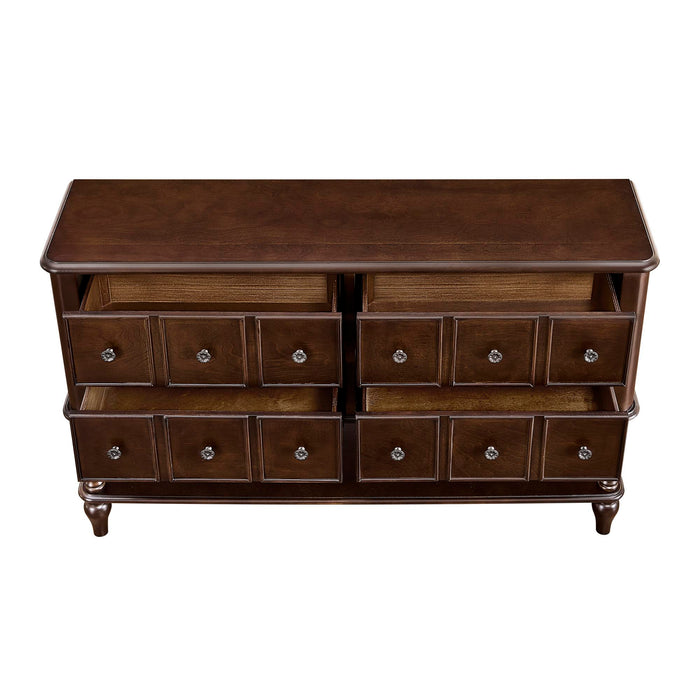 Console Table, Entryway Sofa Table With 4 Storage Drawers And Open Shelf - Espresso