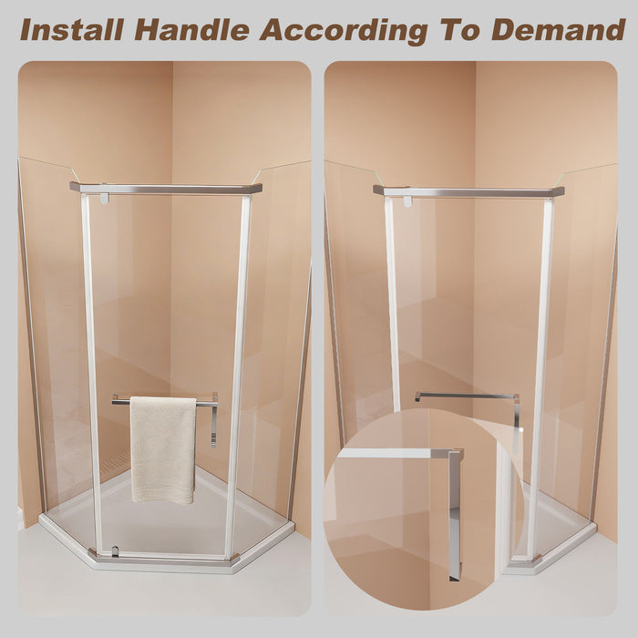 Frameless Neo Angle Shower Door WithTempered Glass