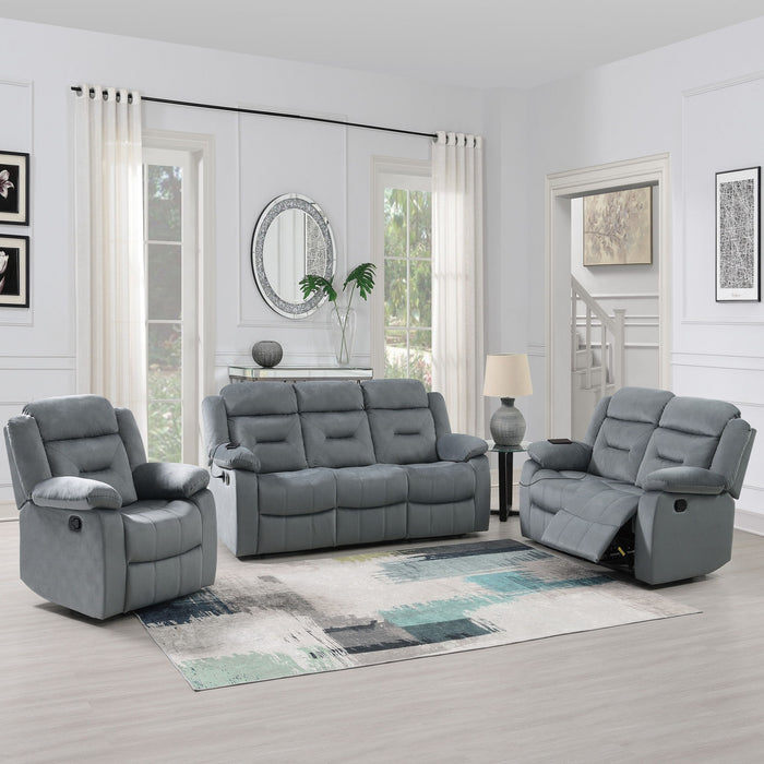 Modern Manual Recliner With Padded Seat And Pillow Arms