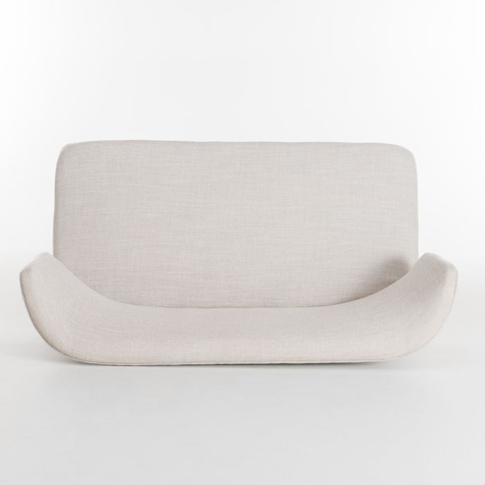 Elegant Classic Upholstered Loveseat With Curved Backrest