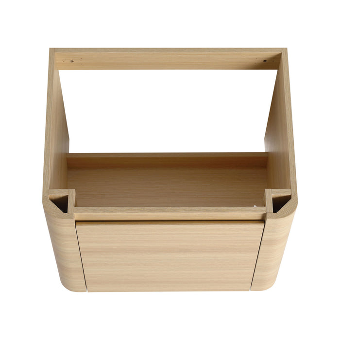 Wall Mounted Bathroom Vanity & Sink, Storage Shelves & Soft Close Door