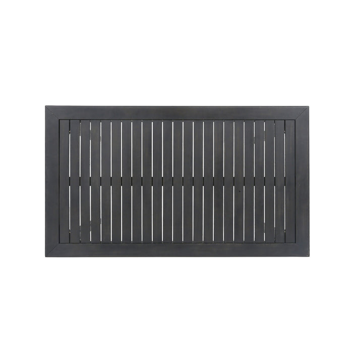 Outdoor Minimalist Acacia Wood Rectangle Bar Table