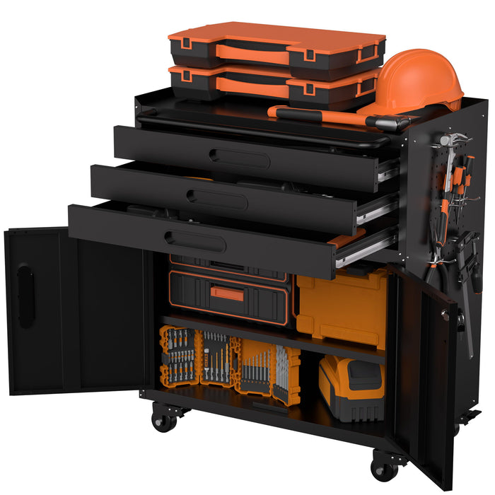 Rolling Tool Cabinet Heavy Duty Garage Storage With Lockable Doors