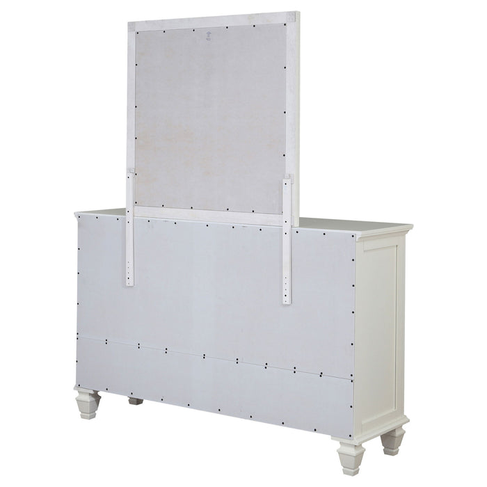 Dennis - 11 Drawer Dresser With Mirror - Cream White