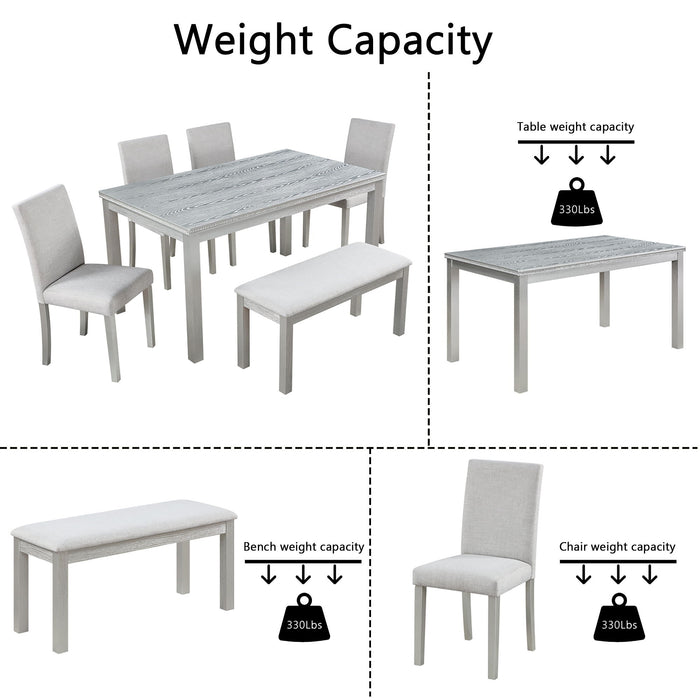 Dining Table Set With Crystal Decoration And Upholstered Chairs