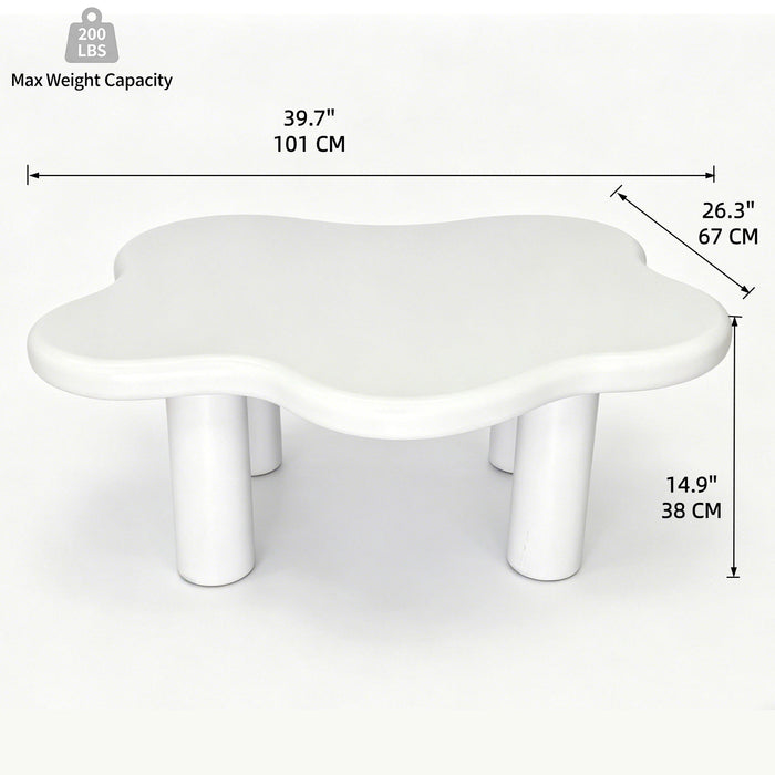 Cloud Shaped Coffee Table With 4 Round Legs