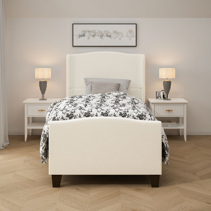 Platform Bed Frame With Tall Headboard And High Footboard