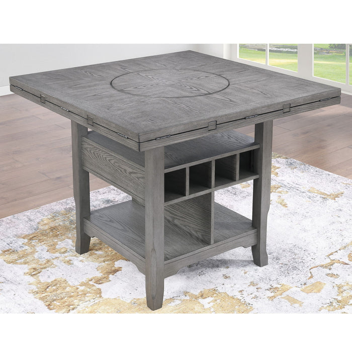 Contemporary Counter Height Dining Set With Built In Lazy Susan
