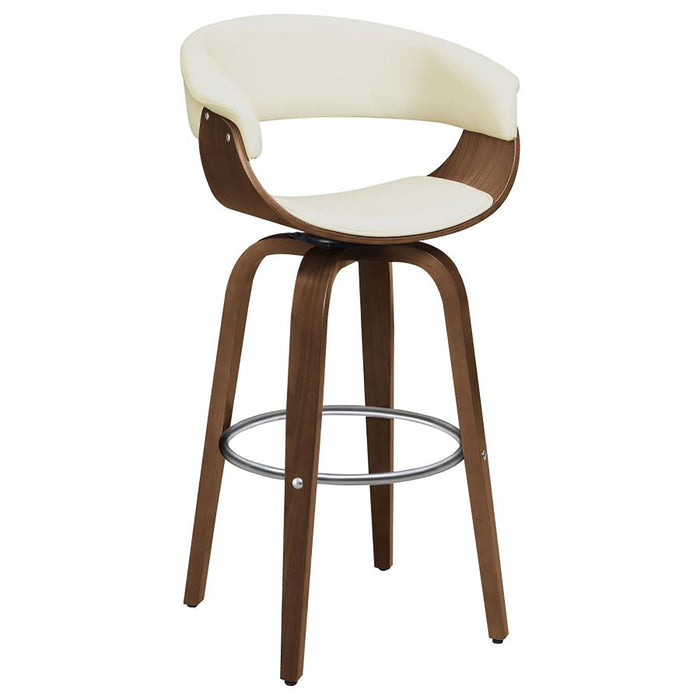 Swivel Bar Stool Elegant Design With Upholstery - Cream