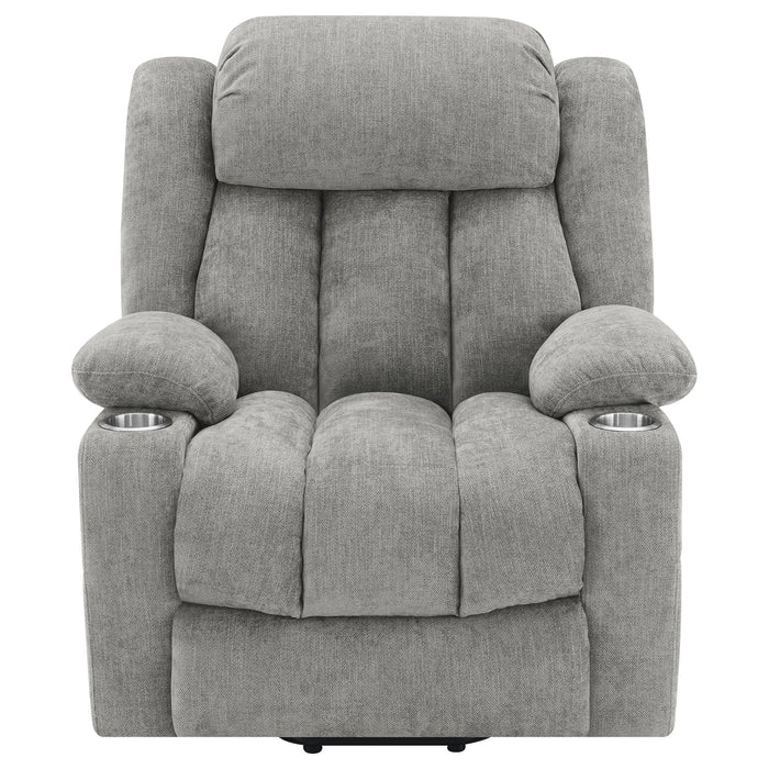 Beca - Upholstered Power Lift Recliner With Cupholders And USB Charging