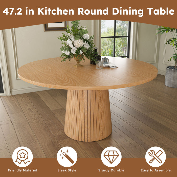 Round Dining Table With Strip Base