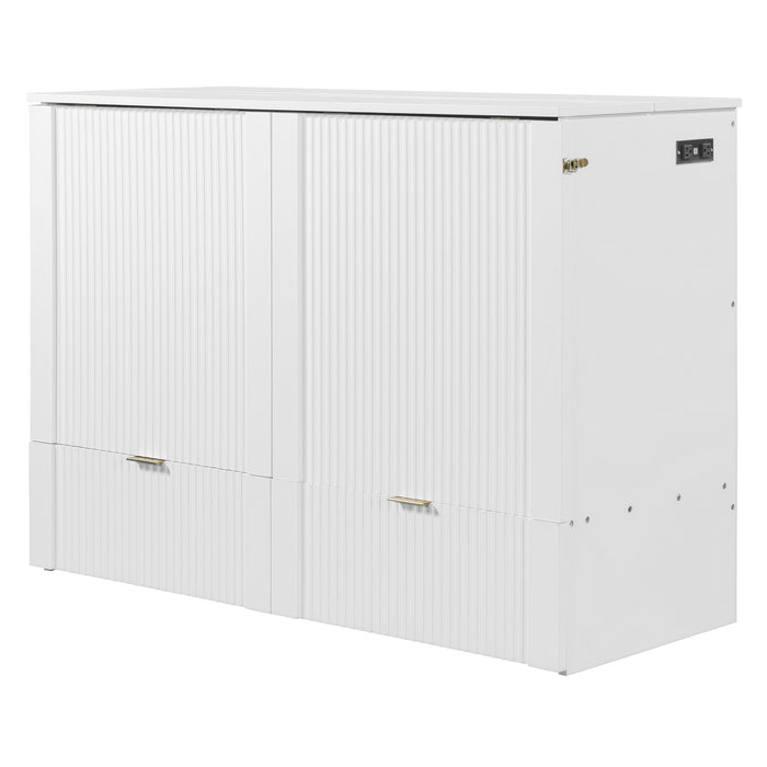 Murphy Bed With Drawer And A Set Of Sockets & USB Ports, Pulley Structure Design