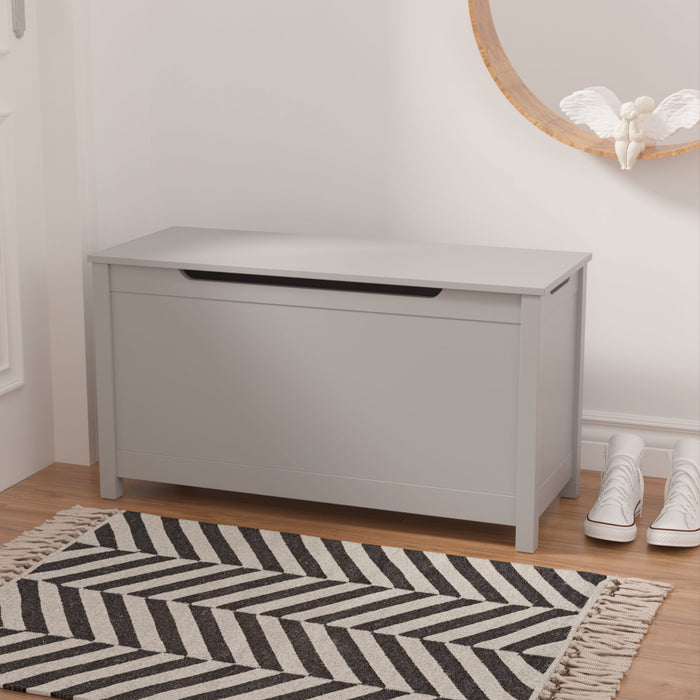 Toy Box Storage With Safety Hinged Lid