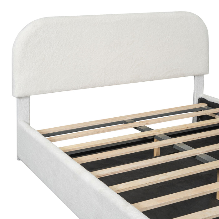 Upholstered Platform Bed With Hydraulic Storage System