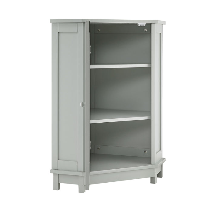 Triangle Corner Bathroom Cabinet With Adjustable Shelf, Storage Unit - Gray