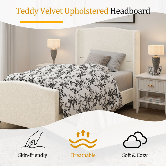 Platform Bed Frame With Tall Headboard And High Footboard