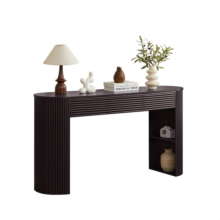 Retro Console Table With Storage, 3 Drawers