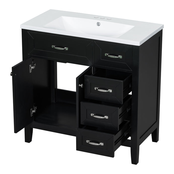 Modern Bathroom Vanity With Sink, Freestanding With Drawers And Doors