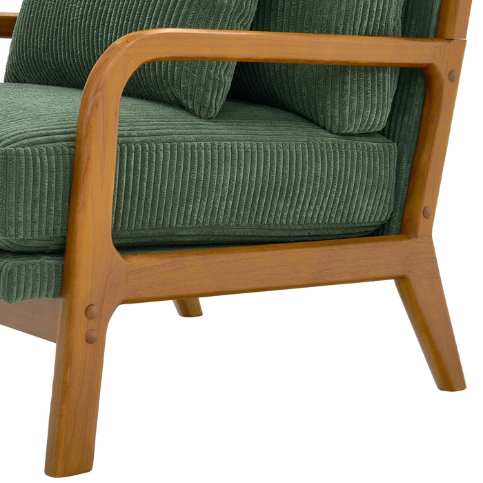 Upholstered Armchair With Back Support Pillow