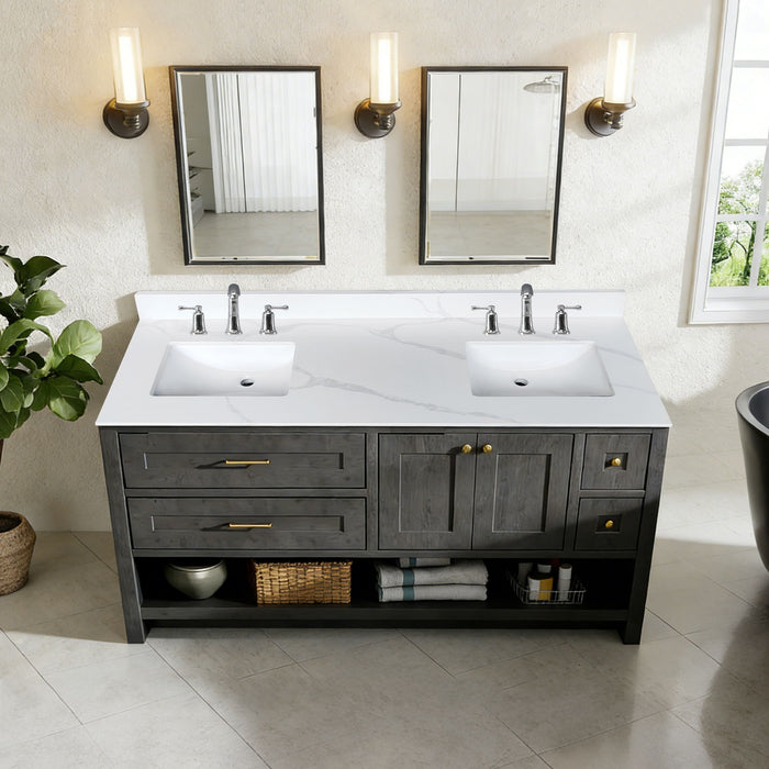 Bathroom Vanity Top With Undermount Sink, 3 Pre Drilled Holes