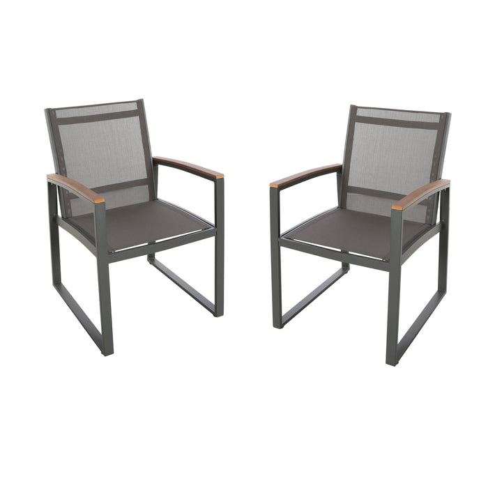 Aresha - Metal Outdoor Dining Armchair (Set of 2) - Gray