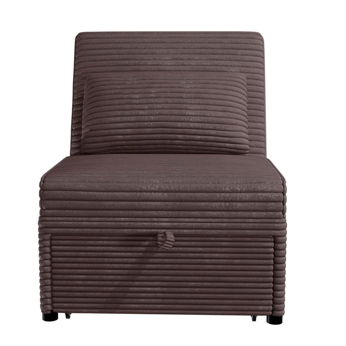 Sleeper Sofa Chair With Plush Cushion And Pull Out Bed Convertible Couch With Matching Pillow - Chocolate