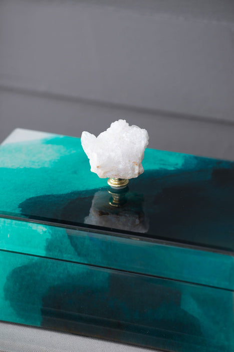 Bethany - Aqua Jewelry Box, Stackable Decorative Storage Boxes & Lids