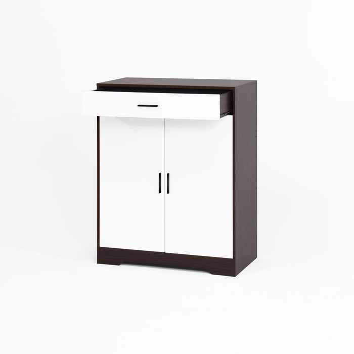 Freestanding Wooden Shoe Cabinet, 4 Tier Organizer With Drawer