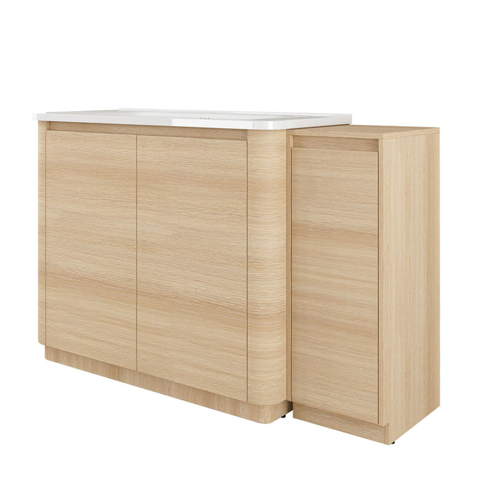 Freestanding Bathroom Vanity With Sink, 1 Small Storage Cabinet, Soft Close Door