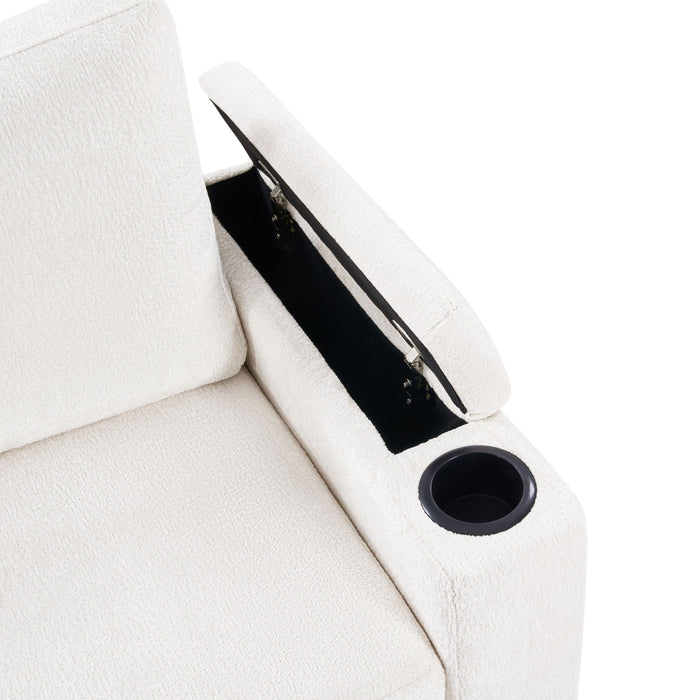 Pull Out Sofa Bed Loveseat With Twin Mattress, Cup Holders And Arm Storage