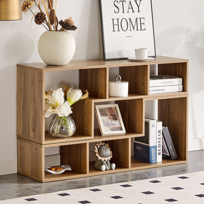 Minimalist Cube TV Stand With Adjustable Open Storage Shelves