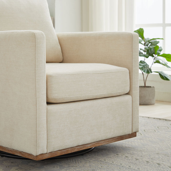 Square Upholstered Swivel Accent Chair
