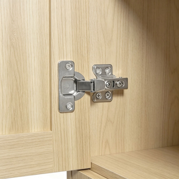 Modern Tall Storage Cabinet With Tilt-Out Compartment, Adjustable Shelves
