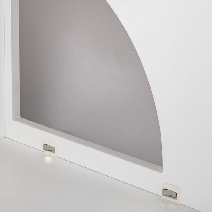 Cat Litter Box Enclosure With Scratch Pad, Hidden Litter Box Furniture, Wooden Pet House Sideboard, Storage Cabinet, Fit Most Cat And Litter Box, For Living Room Bedroom Office - White / Light Brown