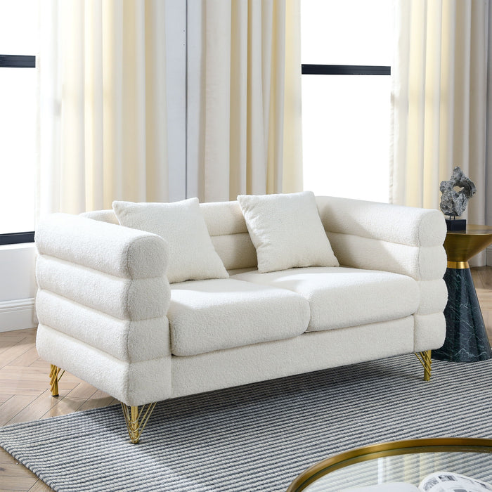 Oversized 2 Seater Sectional Sofa With Deep Seating And 2 Pillows