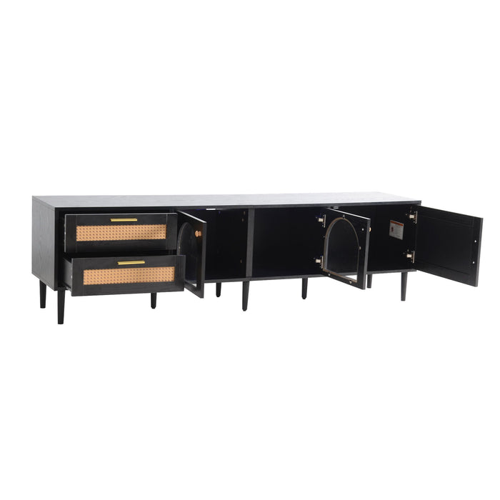 TV Stand With App-Controlled LED Lights, 2 Drawers & Door Storage