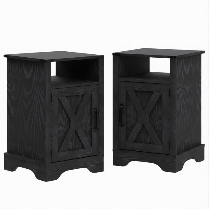 Farmhouse Nightstand, Charging Station & Storage