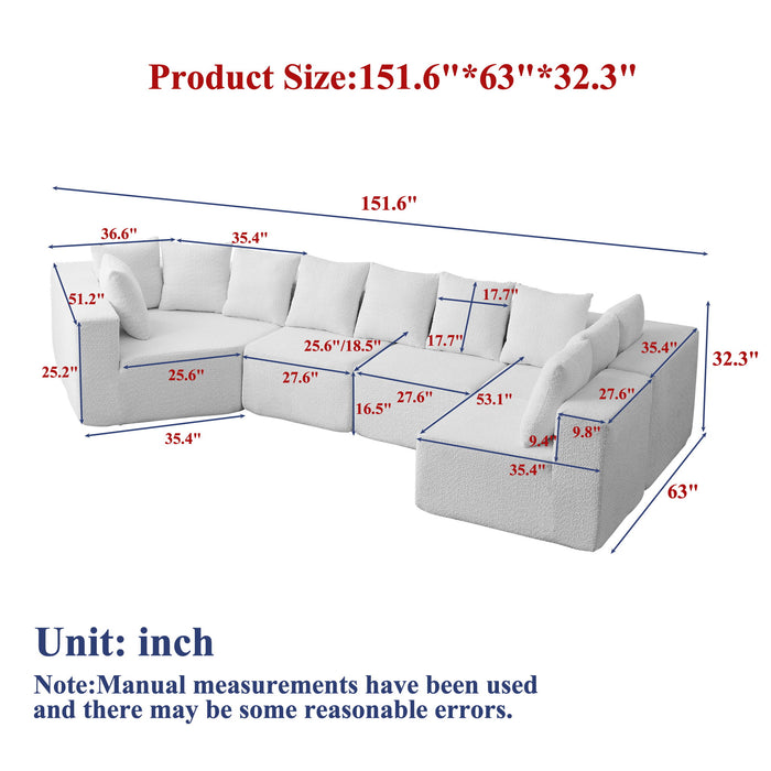 L - Shaped Modular Sofa With Deep Seat And 11 Pillows