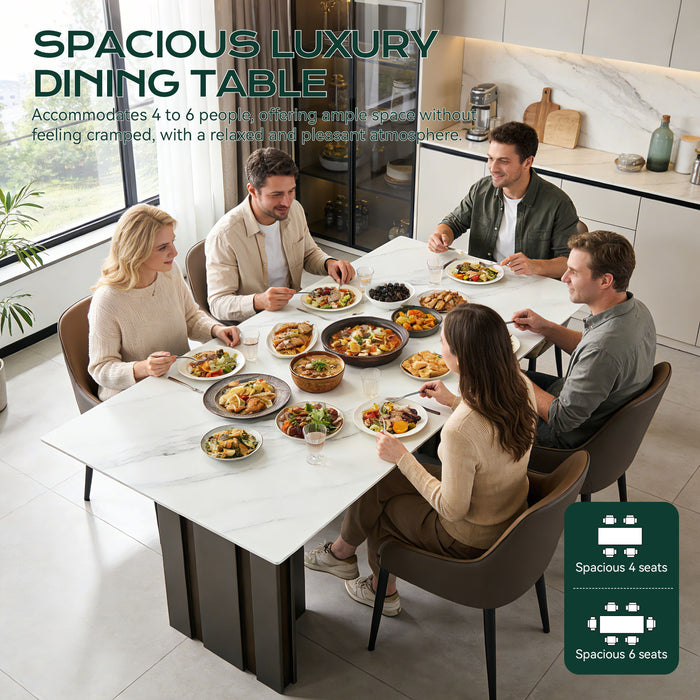 Rectangular Dining Table - Gray / White