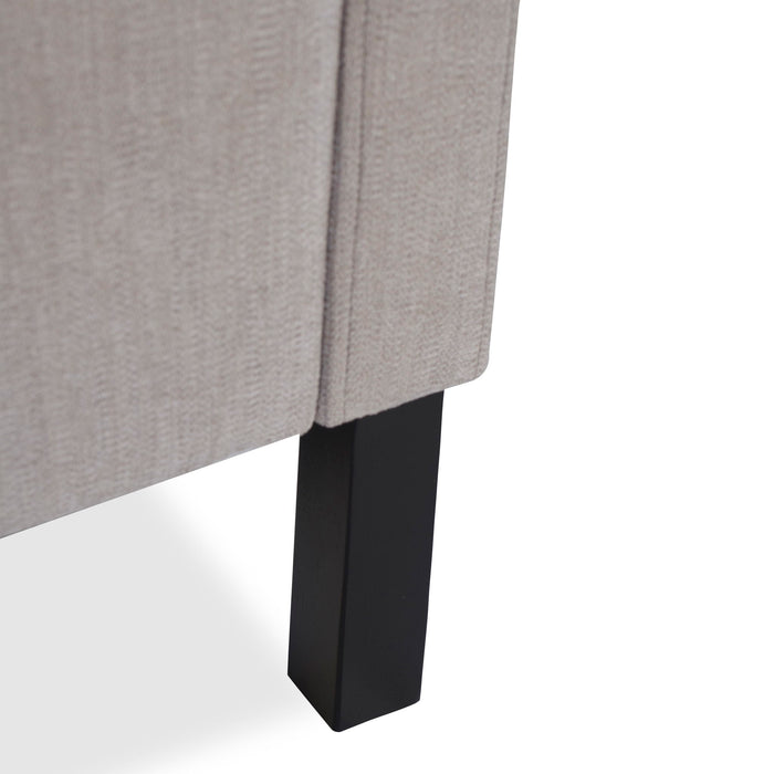 Upholstered Ottoman With 2 Bolster Pillows For Living Room - Gray