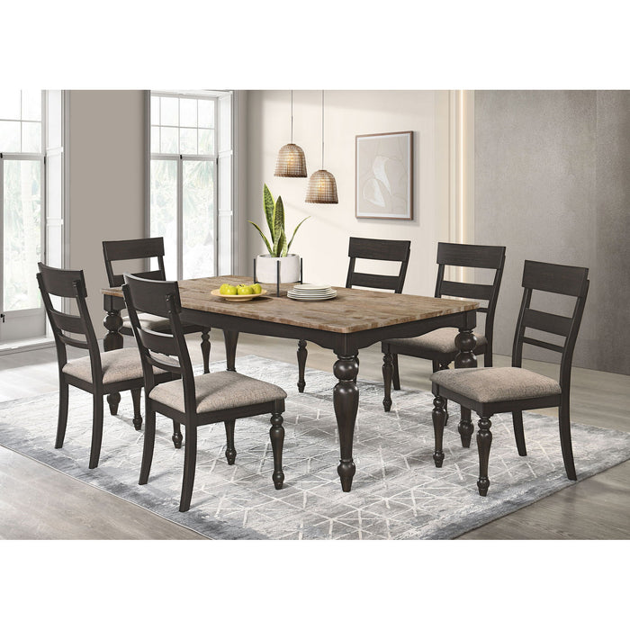Kavita - Dining Table With Turned Leg - Brown