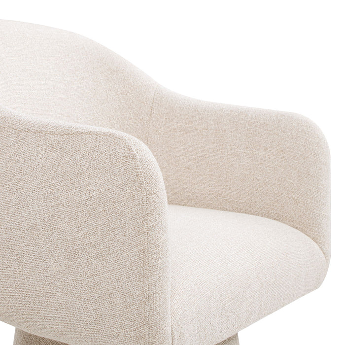 Marcy - Swivel Upholstered Dining Arm Chair - Simple Gray