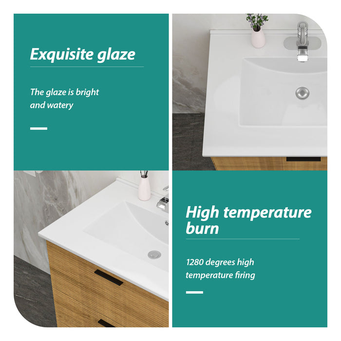 Premium Rectangular Vanity Top With Single Faucet Hole And Overflow