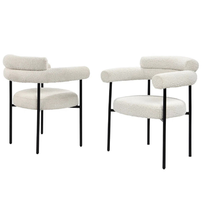 Upholstered Accent Dining Chairs With Armrests (Set of 2)