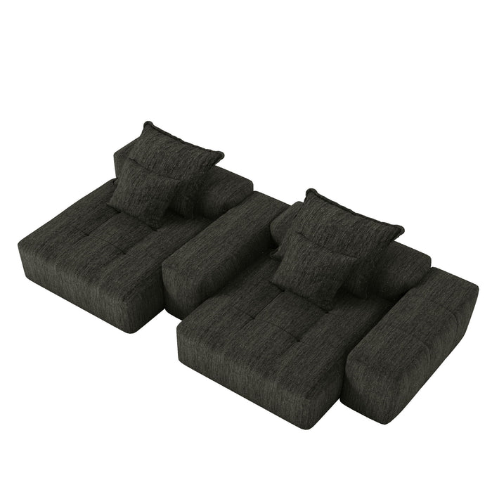 Modern Oversized Diy Combination, Modular Sectional Sofa With Pillows